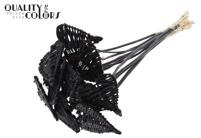 Lata Heart 8cm on stem Hat type Covered Black