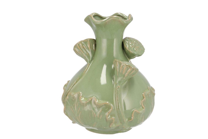 <h4>Mara Pistache Vase Neck Lotus 21x21x25cm Nm</h4>