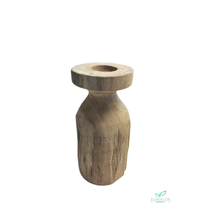 CANDLEHOLDER TEAK HIAS H25D12 NATURAL