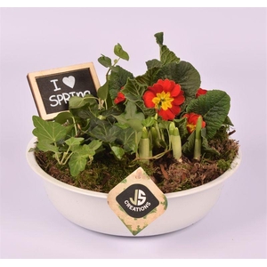 Zink schaal wit 22cm