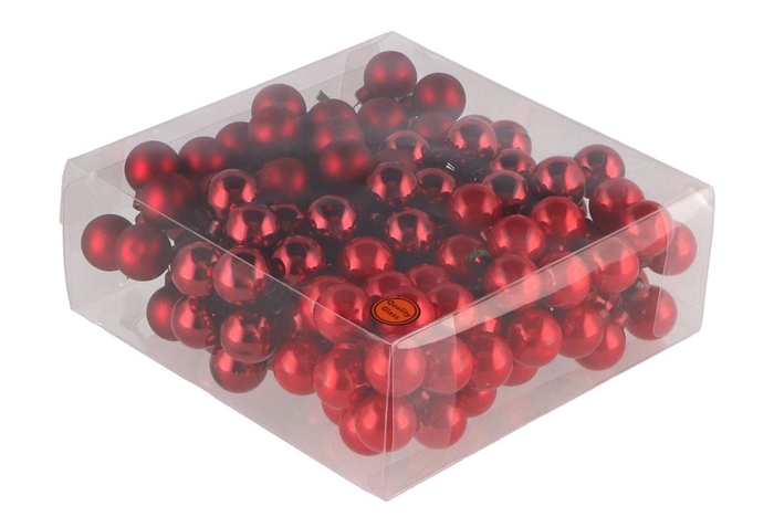 <h4>Glass Ball Christmas Red 25mm P/144</h4>