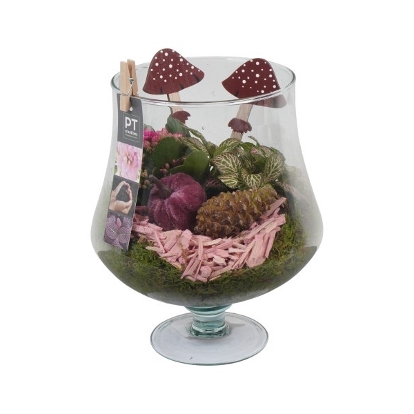 <h4>PTHG3405 Arrangement Autumn Glass in cognac vaas</h4>