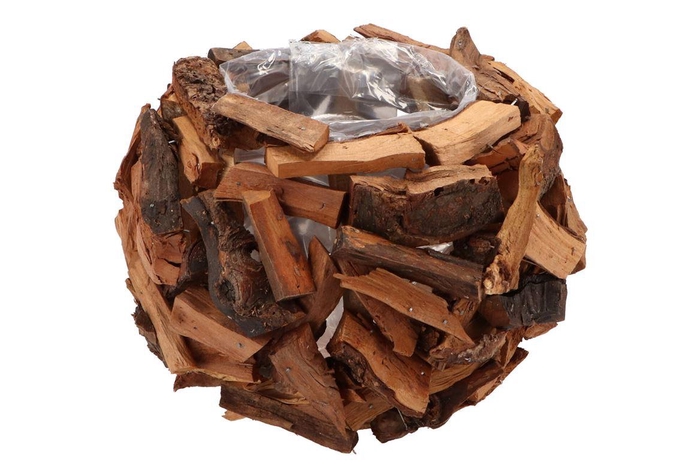 Nature Planter Driftwood Pot Natural 25x16cm