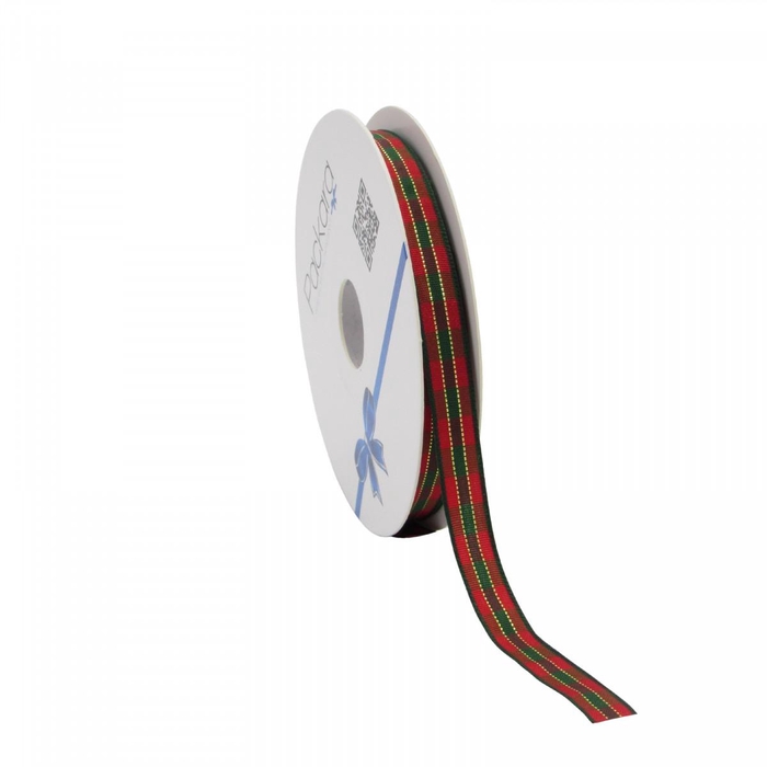 <h4>Christmas Ribbon Xmas Chequered 10mm 15m</h4>