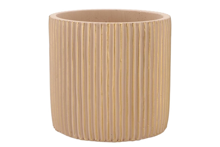 Stripes Sand Gold Cylinder Pot 17x16cm Nm