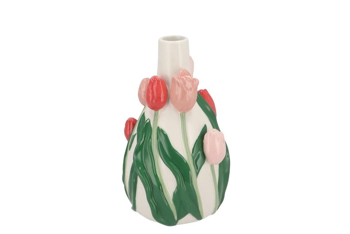 Isa Summer Pink Mix Vase Neck Tulip 14x13x22cm Nm
