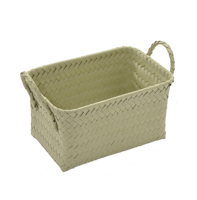 <h4>CESTA DECORATIVA RETANGULAR M VERDE CLARO - 636-050</h4>