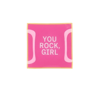Plate Square You Rock Girl 18x18x2cm