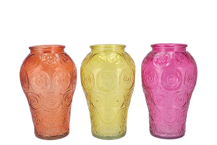 Delight Dutch Orange Mix Vase Circle Ass 15x25cm Nm