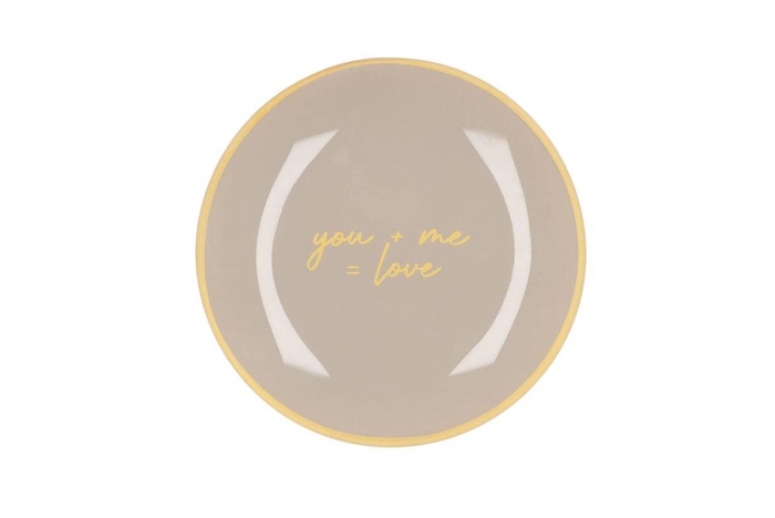 Plate Round You + Me = Love 18x18x2cm Nm