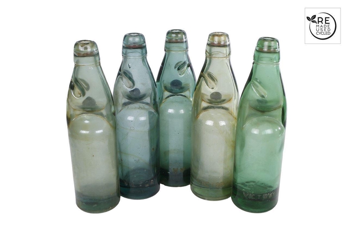 <h4>"Fles ""Soda""  groen glas 6,5x6,5x</h4>