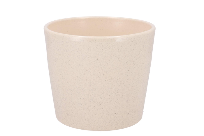 Ceramic Beige Stone Pot 15cm