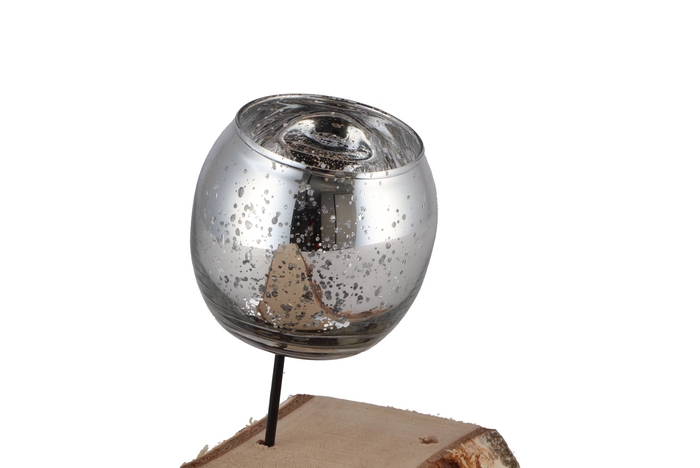 Pick Glass Sphere Silver 8x15cm