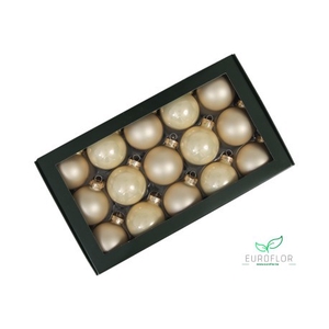 KERSTBAL GLASS 57MM 30PCS CHAMPAGNE COMBI