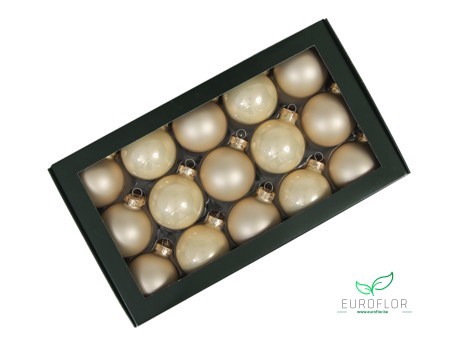 KERSTBAL GLASS 57MM 30PCS CHAMPAGNE COMBI