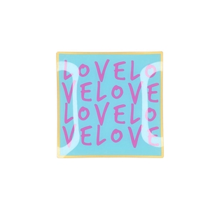 Plate Square Love Love Love 18x18x2cm