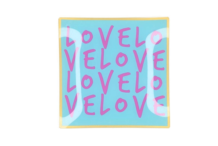Plate Square Love Love Love 18x18x2cm Nm