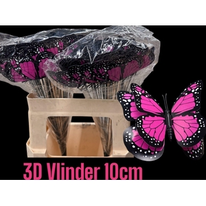 DECO BUTTERFLY ON STICK PINK