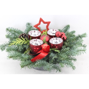 arr5 Kerst PL - Zink schaal 4wax Rood