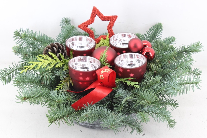 <h4>arr5 Kerst PL - Zink schaal 4wax Rood</h4>