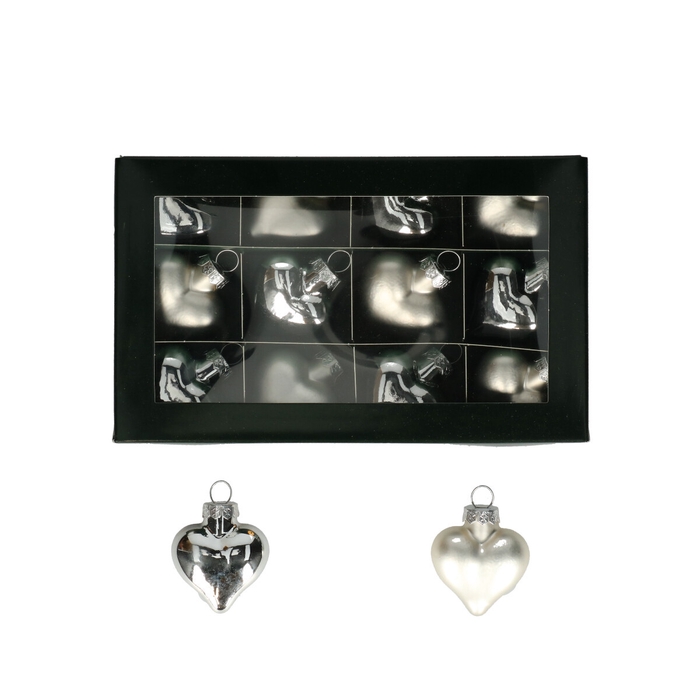 <h4>Kerstbal Bal  40mm hart x12</h4>
