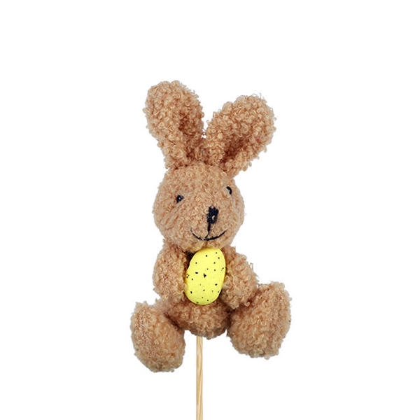 <h4>Bijsteker Bunny Curly+ei pluche 15x7cm +50cm stok</h4>
