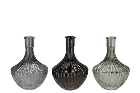 <h4>Dayah Shade Of Grey Glass Vase 17x24cm Nm</h4>