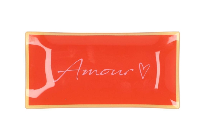 Plate Rectangle Amour 20x10x2cm