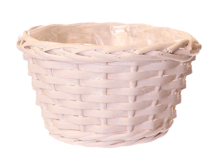 <h4>DF06-662881200 - Basket Wellton d19xh11 white wood chip</h4>