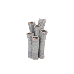 Inga Barrier Grey Vase Tube Active Glaze 17x14x28cm Nm