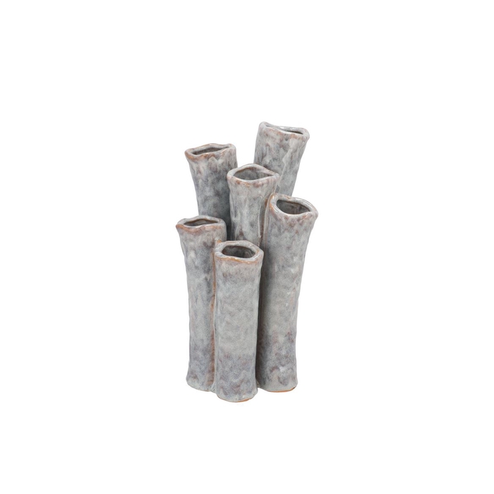 <h4>Inga Barrier Grey Vase Tube Active Glaze 17x14x28cm</h4>