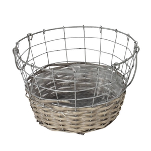 Basket Sanya 25xH15cm zinc + willow