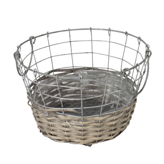 <h4>Basket Sanya 25xH15cm zinc + willow</h4>