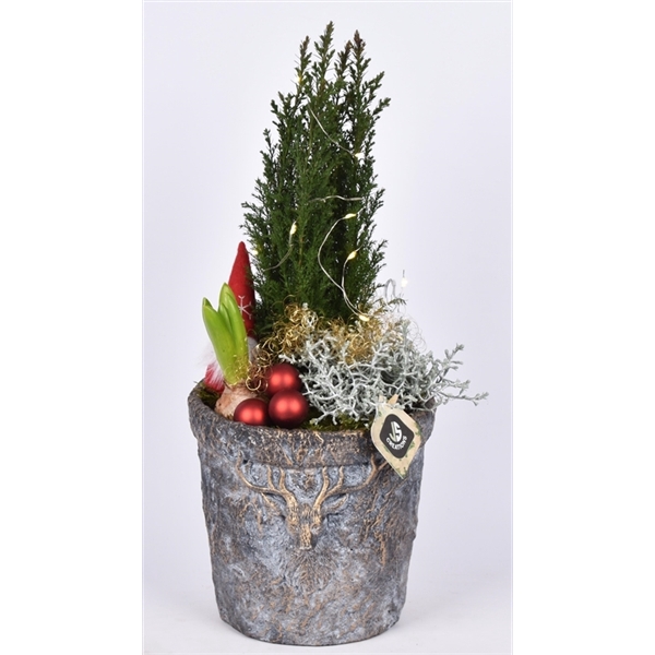 <h4>Cement pot rendier kop 18cm</h4>