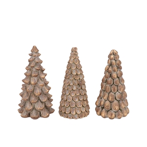 Concrete Golden Pine Tree Ass 13x13x25cm