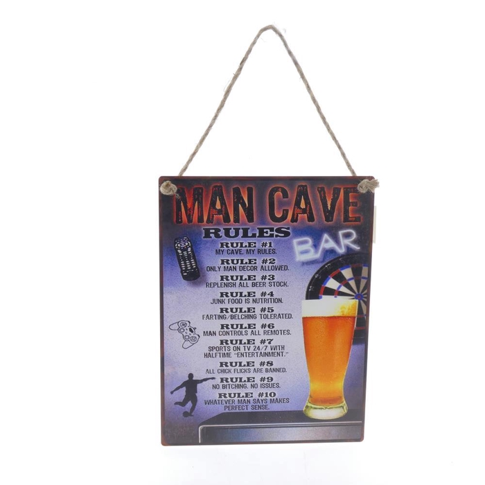 <h4>Wall Hanger Mtl Mancave Rules</h4>