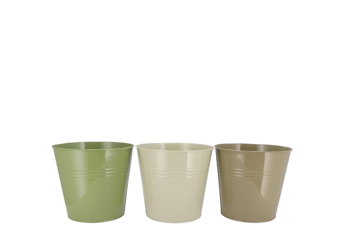 <h4>Zinc Summer Green Mix Bucket Basic Ass 17x16x13cm</h4>