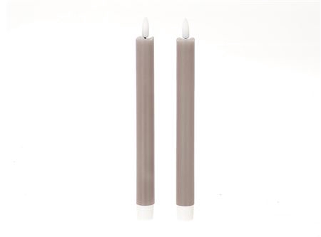 LED DINNER CANDLE 2PCS D2H24.5 dark grey