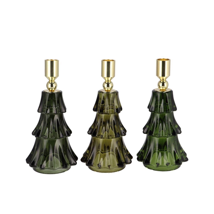 <h4>Jazz Majestic Green Candle Holder X-mas Tree Ass 10x20cm Nm</h4>