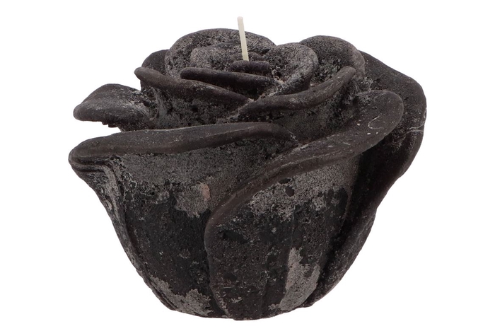 Candle Roos Black 14x12cm