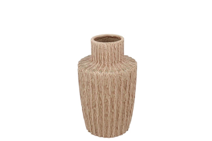 <h4>Cody Brown Vase Stripe 13x13x17cm</h4>