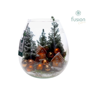 Green Bottle Abby XLarge Kerst met arrangement