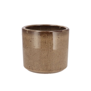 Javea Cilinder Pot Glazed Taupe 17x15cm