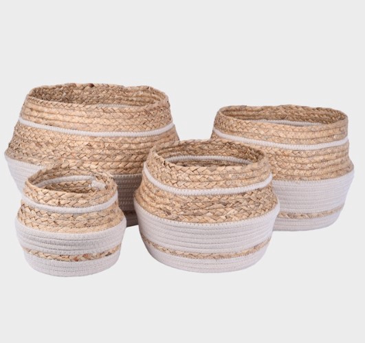 <h4>CST CACHEPOT EM ALGODAO E FIBRA NATURAL TAM M - 53024-380</h4>