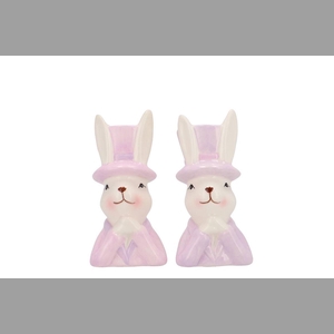 Easter Ceramic Dreamy Purple Mix Bunny Hat Ass 5x6x11cm Nm