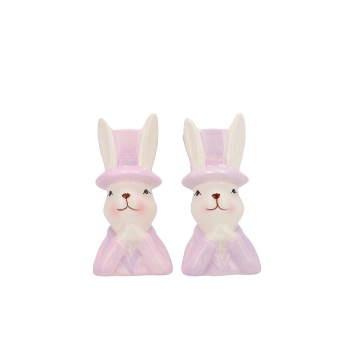 <h4>Easter Ceramic Dreamy Purple Mix Bunny Hat Ass 5x6x11cm Nm</h4>