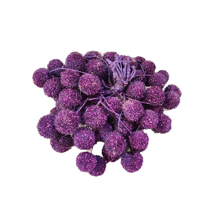 <h4>Small ball per bunch in poly Pearl Purple + Glitter</h4>