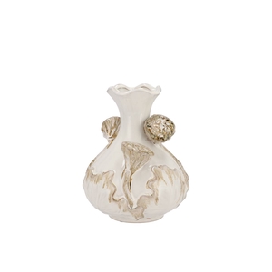 Mara White Vase Neck Lotus 15x15x20cm