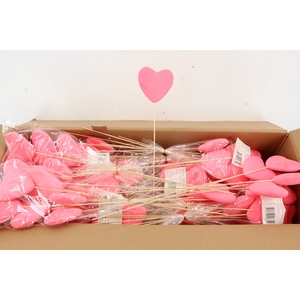 Stick Heart Flock Pink 11,5cm