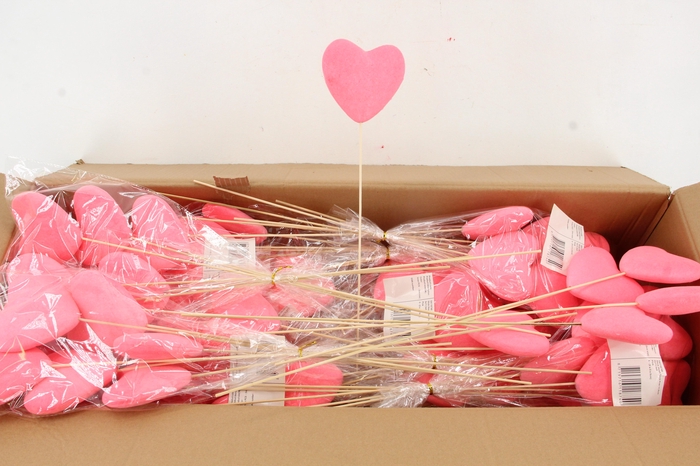 <h4>Stick Heart Flock Pink 11,5cm</h4>